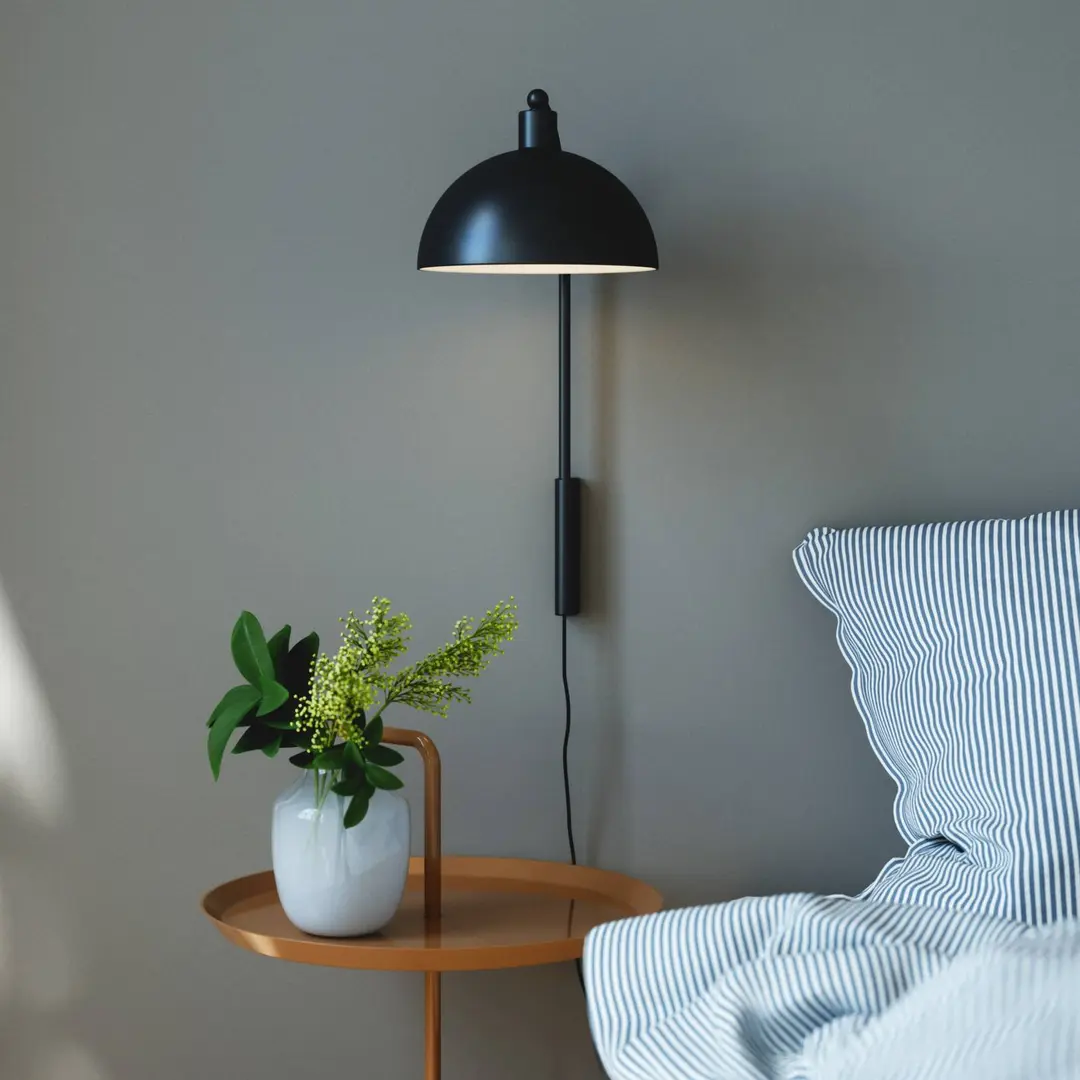 Nordlux Wandleuchte Ellen 20 mit Kabel + Stecker, schwarz