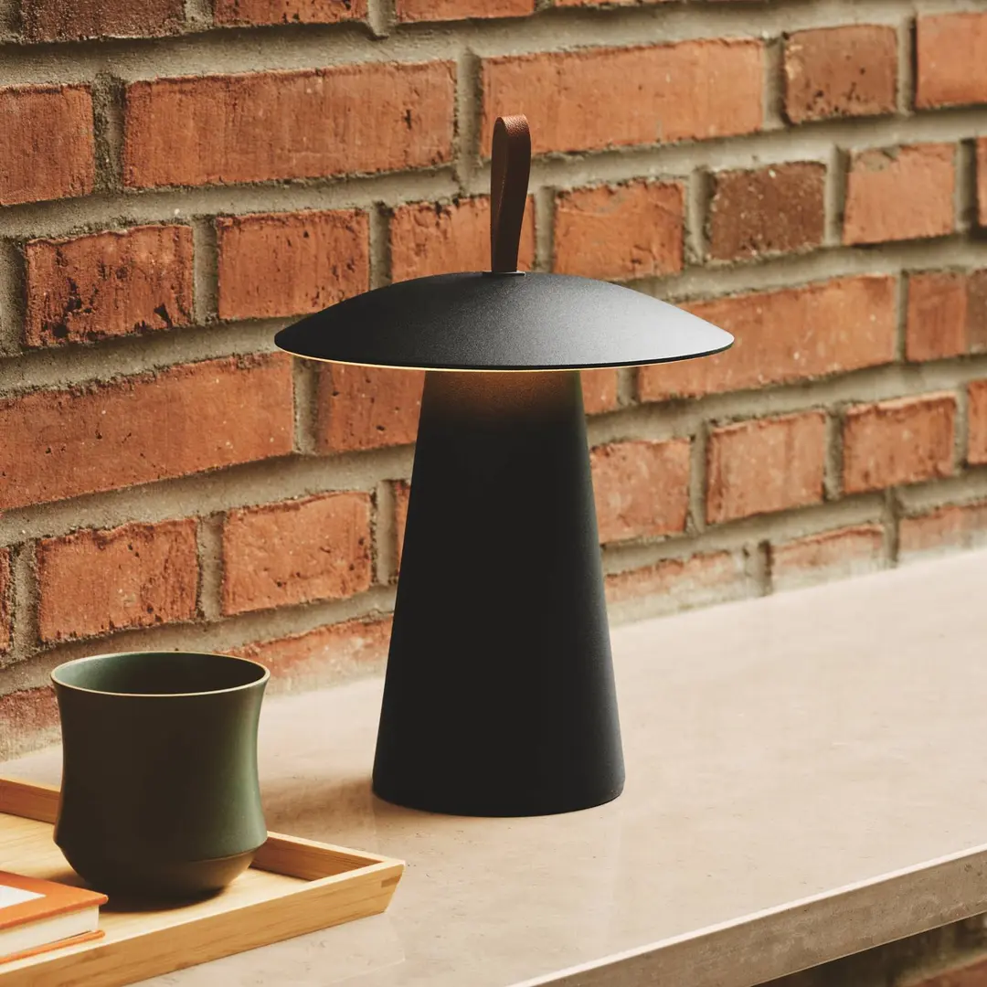 Nordlux LED-Akku-Tischleuchte Ara To-Go, Aluminium, schwarz