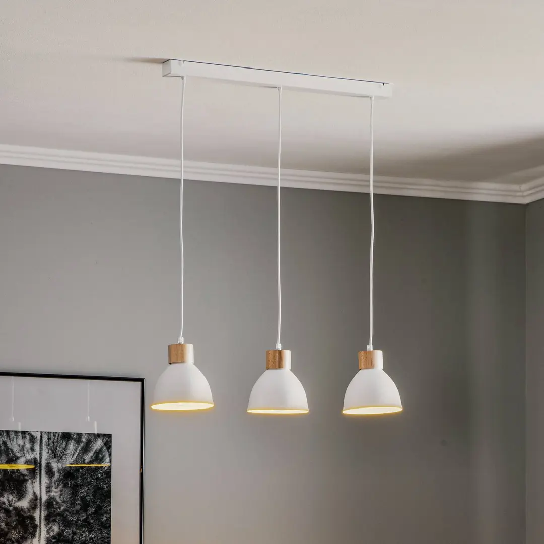 Lamkur Hängeleuchte Tira, weiß, 70 cm dreiflammig