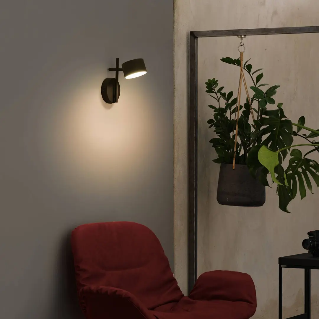 OSRAM LED-Wandleuchte Decor Kyoto, schwarz, dimmbar, Stecker