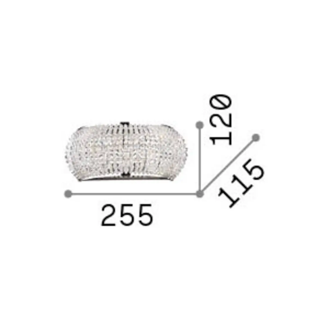 Ideal Lux Wandlampe Pasha, Breite 25 cm, goldfarben/klar