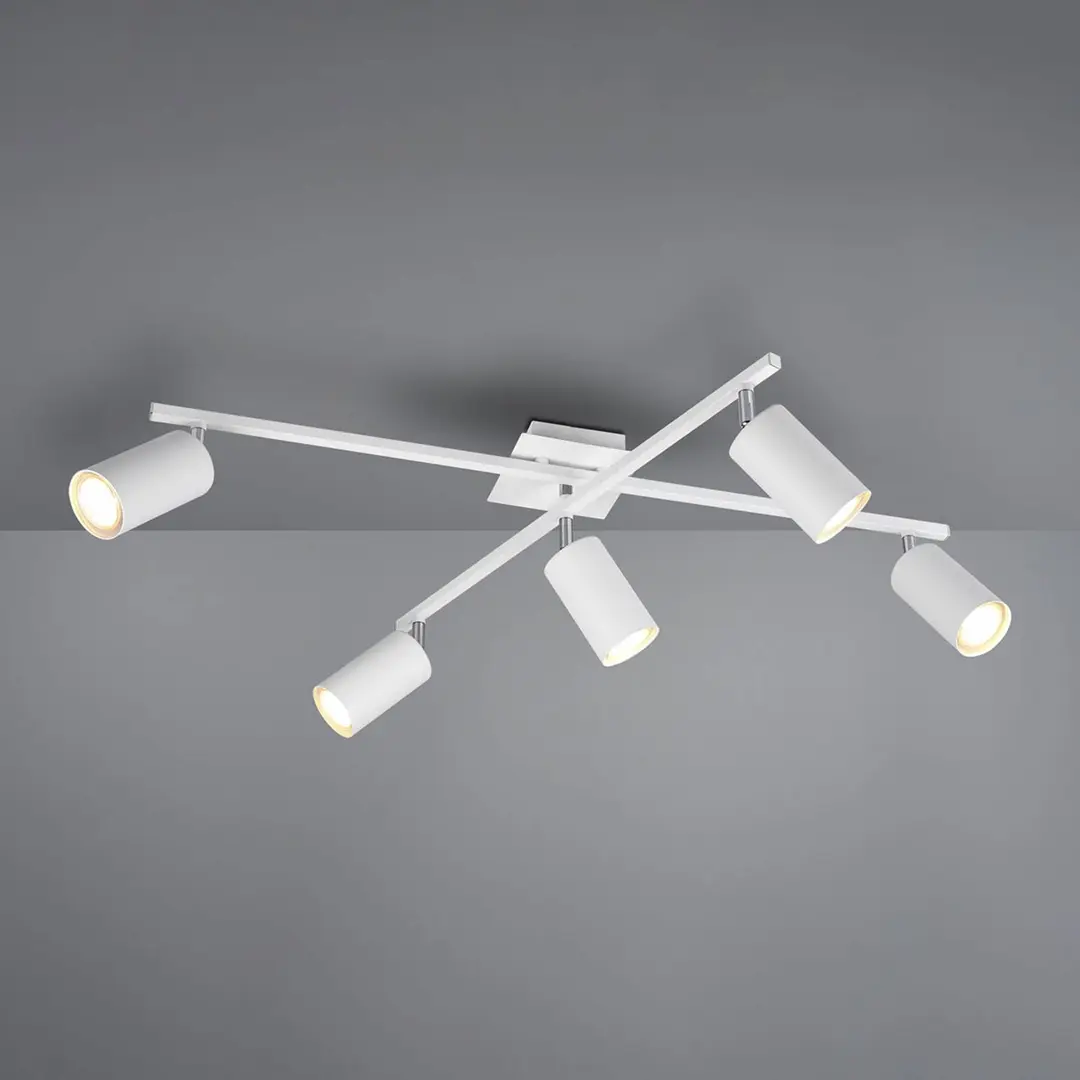 Trio Lighting Deckenspot Marley matt-weiß 5-flammig