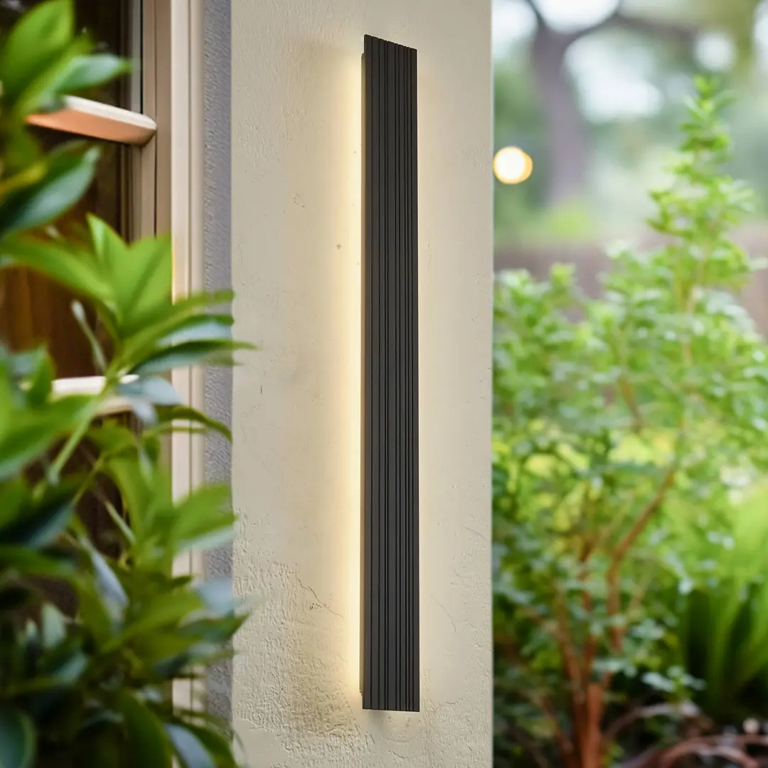 Lucande LED-Außenwandleuchte Melira, Höhe 100cm, anthrazit
