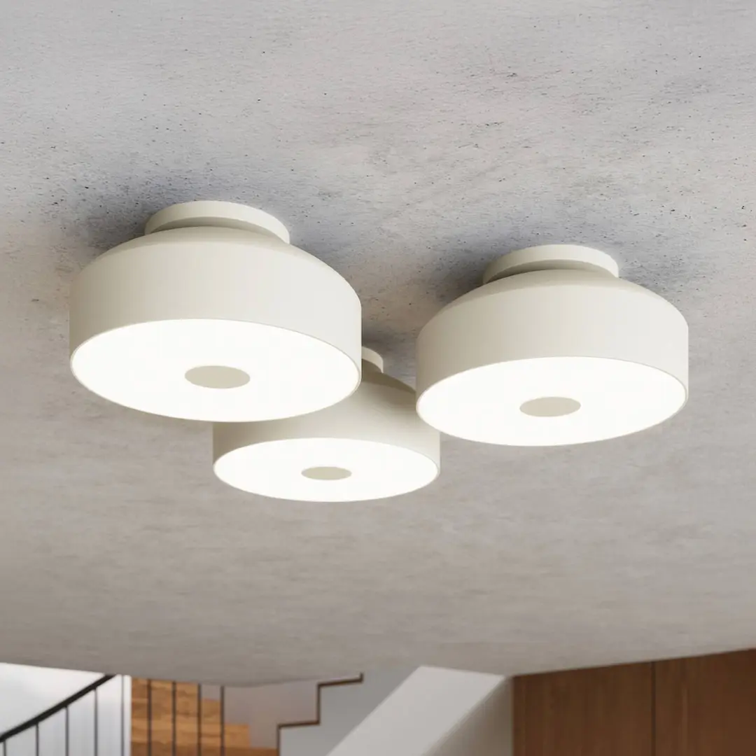 SOLLUX LIGHTING Deckenleuchte CLARO, beige, Ø 30 cm, Metall, 4 x E27