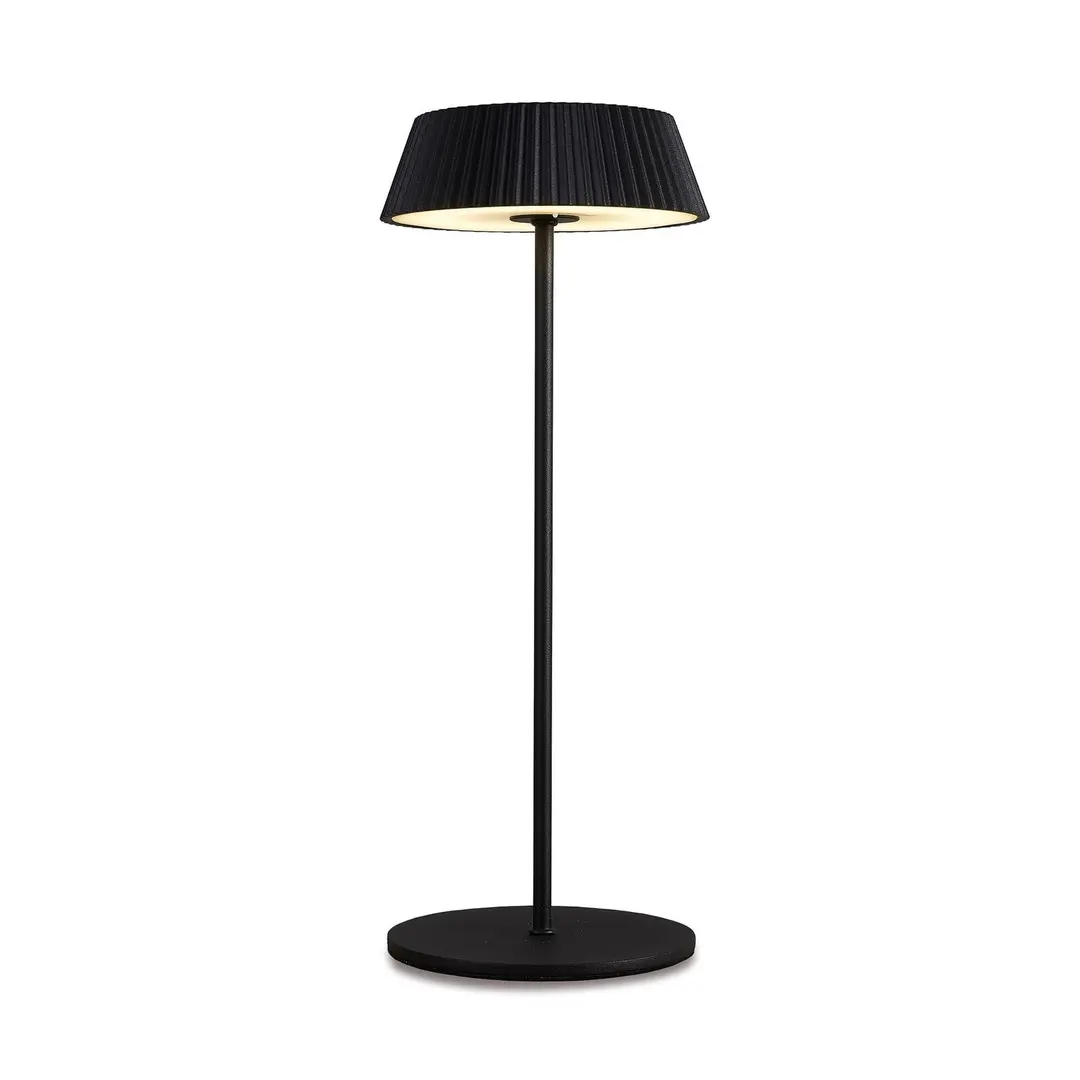 Mantra Iluminación LED-Tischleuchte Relax mit Fuß, schwarz, akkubetrieben, IP54