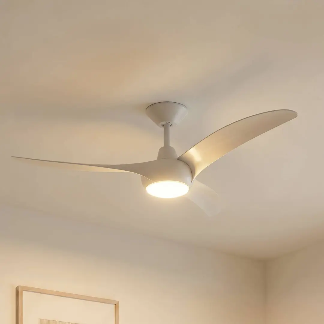 Lindby LED-Deckenventilator Briya, weiß, Ø 116 cm, CCT