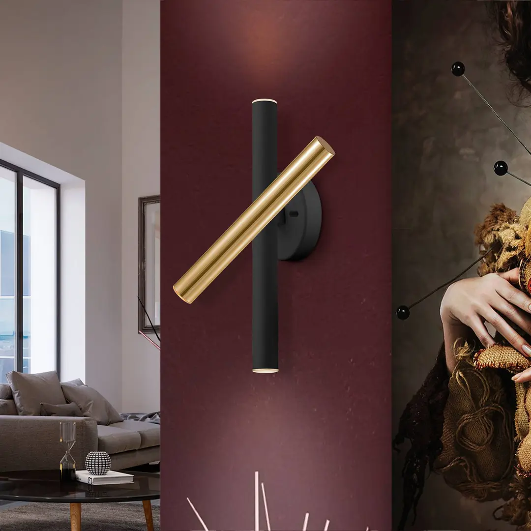 Schuller Valencia LED-Wandleuchte Varas, dimmbar, gold/schwarz