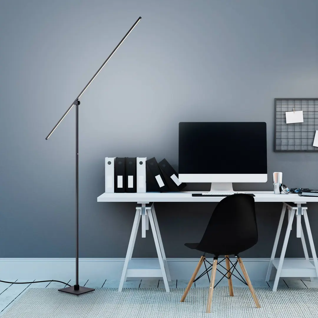 Pure LED-Stehleuchte PURE Grafo, black pearl, Touchdimmer