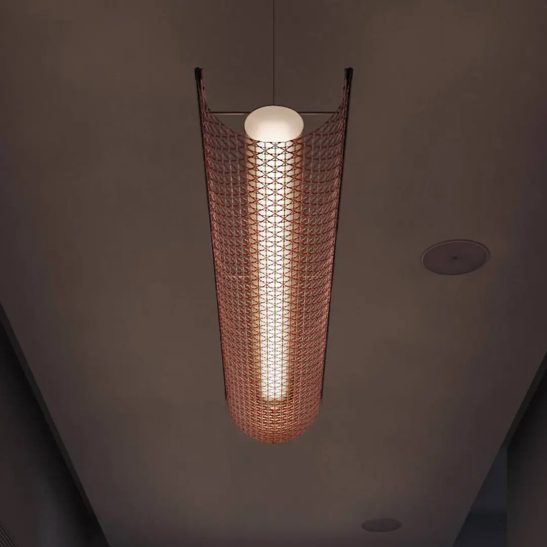 Bover LED-Hängelampe Nans Balis S/140, braun/rot, 140 cm