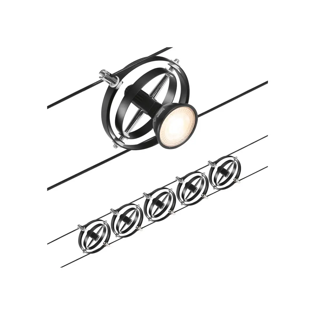 Paulmann Wire Cardan Seilsystem, 5-fl. 5 m schwarz