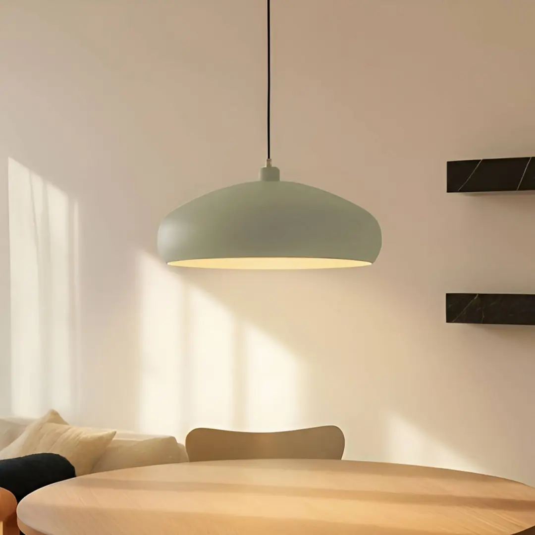 Lindby Hängeleuchte Elover, hellgrün, Ø 45 cm, Eisen