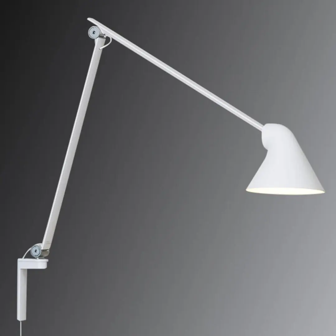 Louis Poulsen NJP LED-Wandlampe, Arm lang, weiß