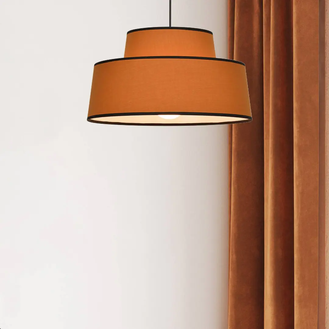 COREP Hängelampe Mallorca, karamell, Ø 38 cm, Baumwolle