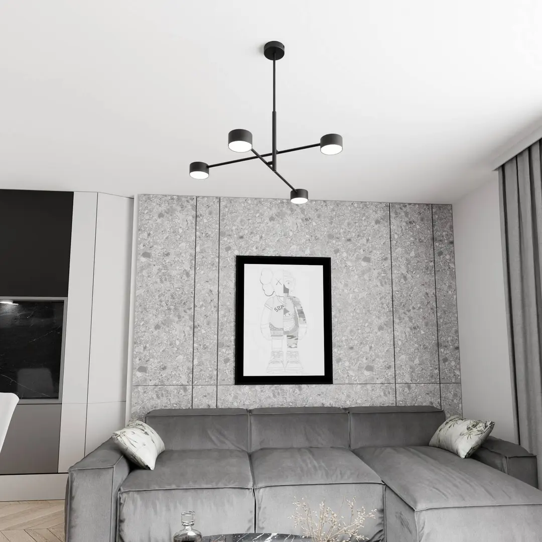 EMIBIG LIGHTING Pendellampe Natsu, Länge 64 cm, Metall, 4-flg.