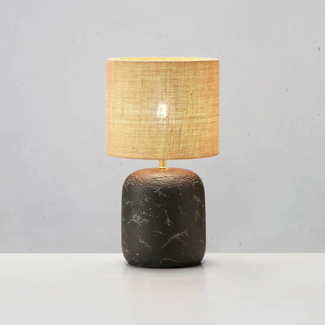 Markslöjd Tischleuchte Montagna, Beton, Jute, Höhe 32 cm