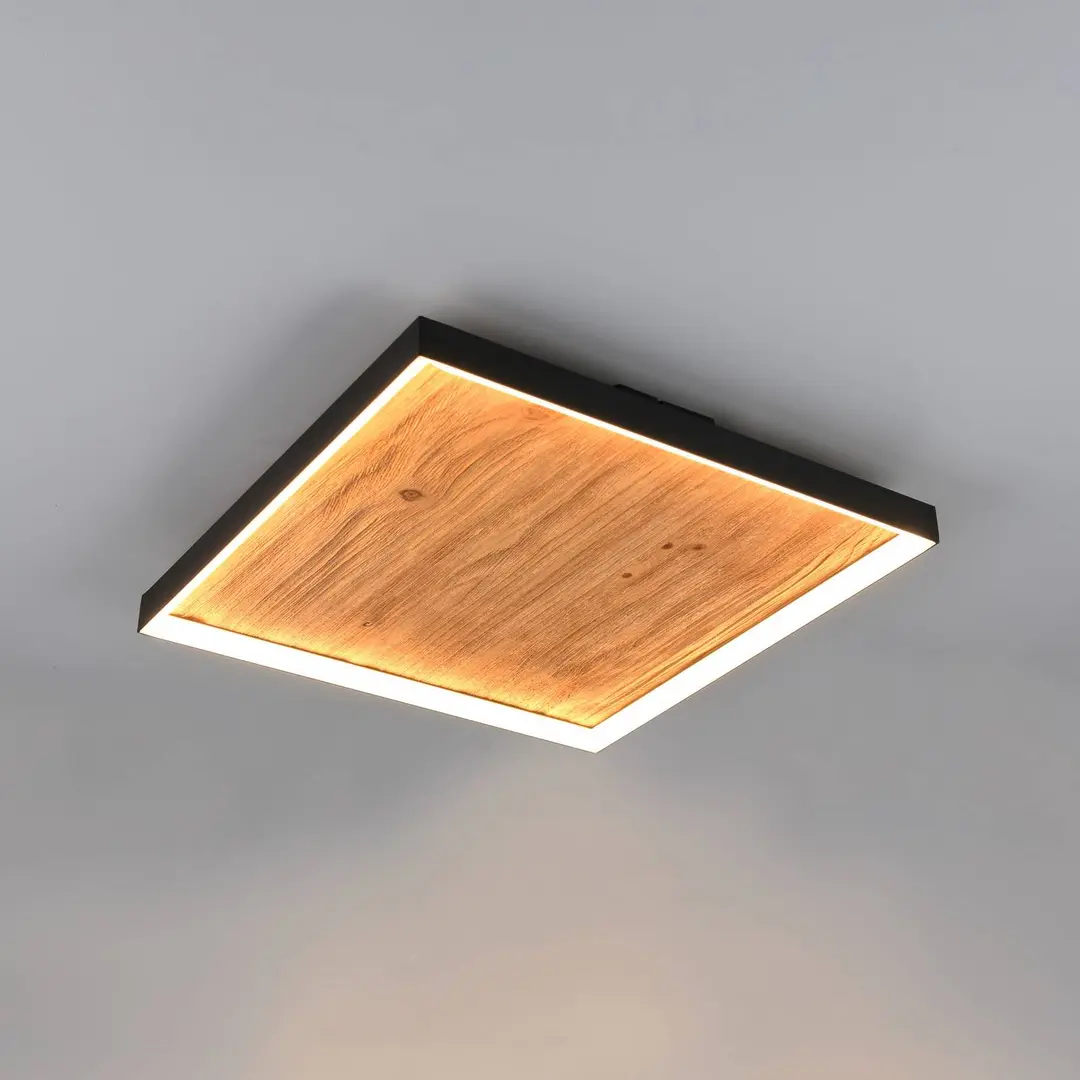 Trio Lighting LED-Deckenlampe Kalea, Länge 45 cm, holzfarben, Holz