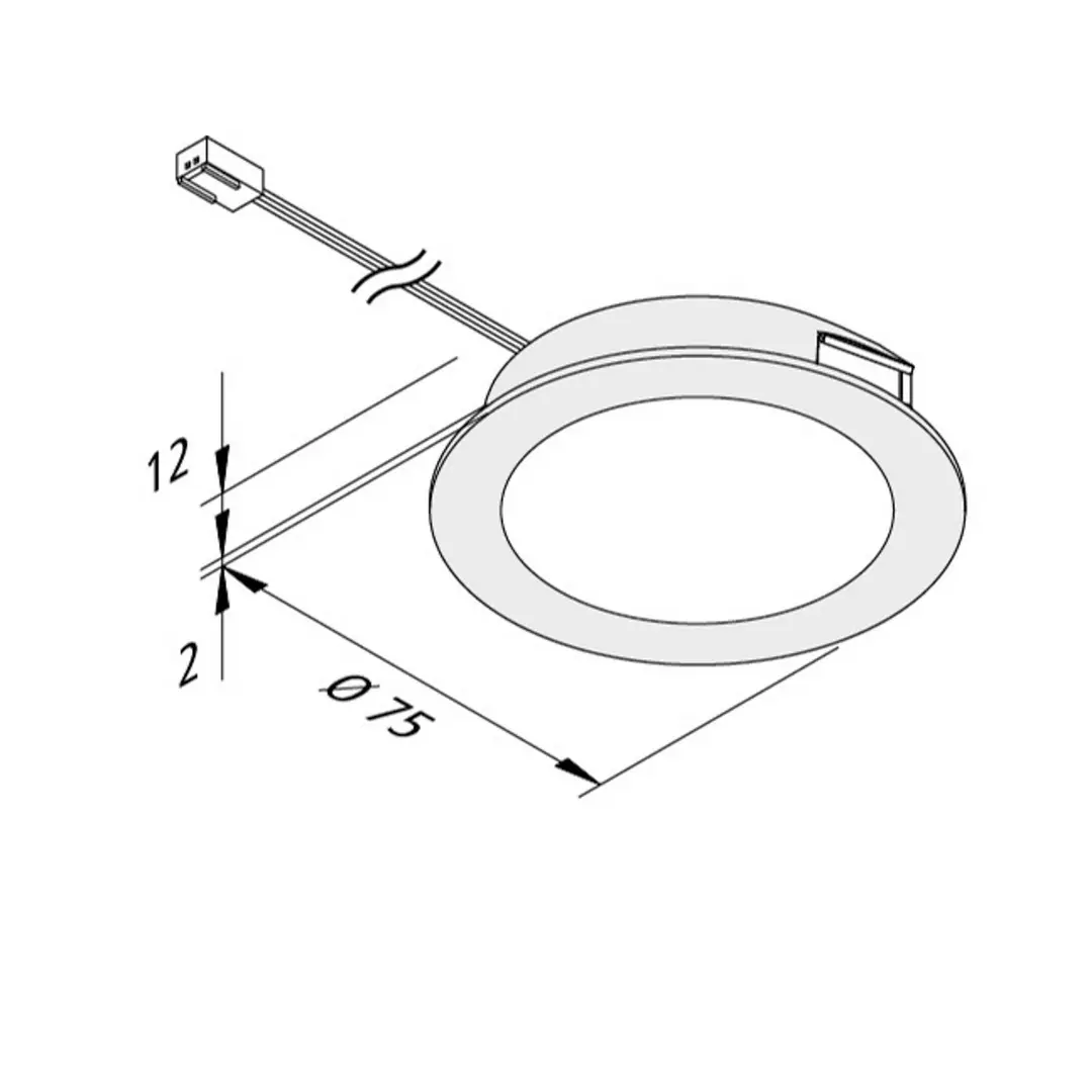 Hera LED-Möbeleinbauleuchte FAR 68 edelstahl 4W 3.000K