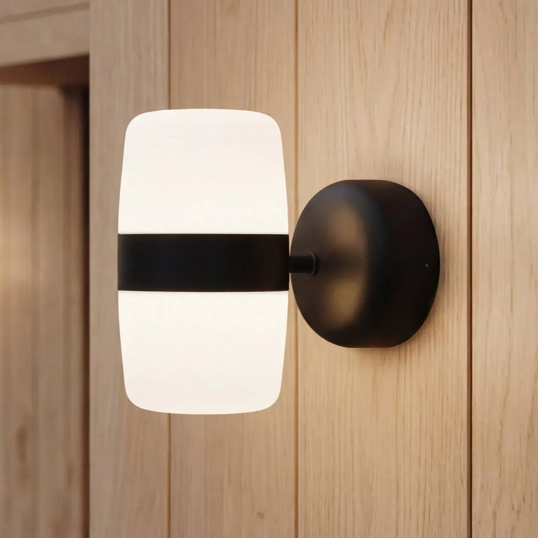 Northern LED-Wandleuchte Hall, schwarz matt, Ø 23 cm, 2-flg