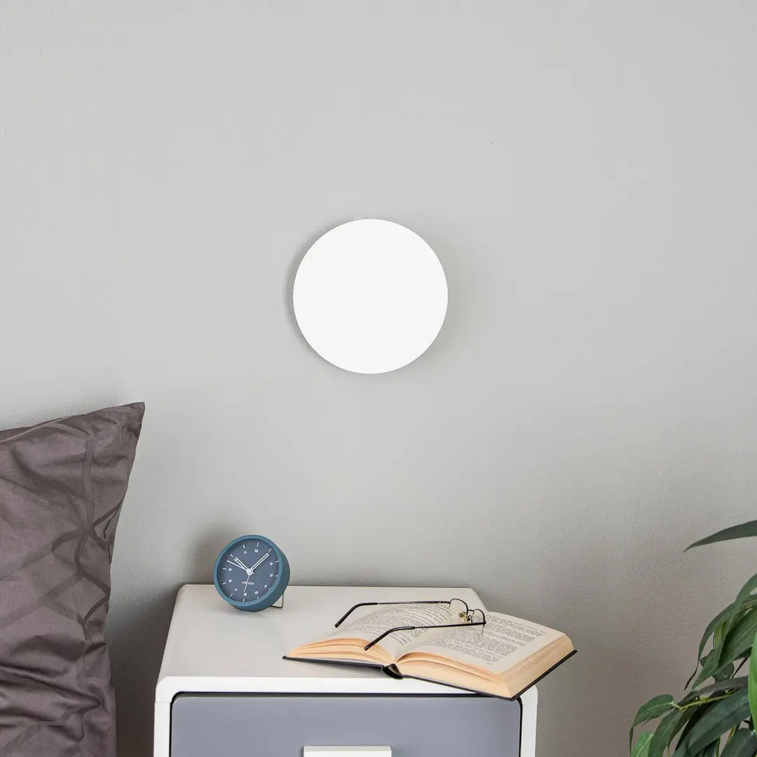 TK Lighting Wandleuchte Lunia New, weiß, Ø 20 cm