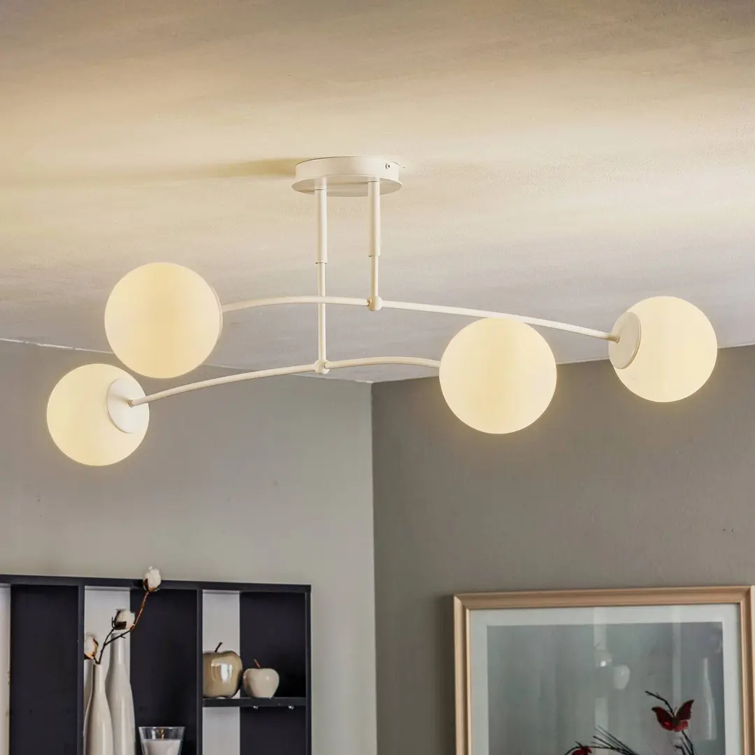 EMIBIG LIGHTING Deckenleuchte Pregos 4, vierflammig, weiß