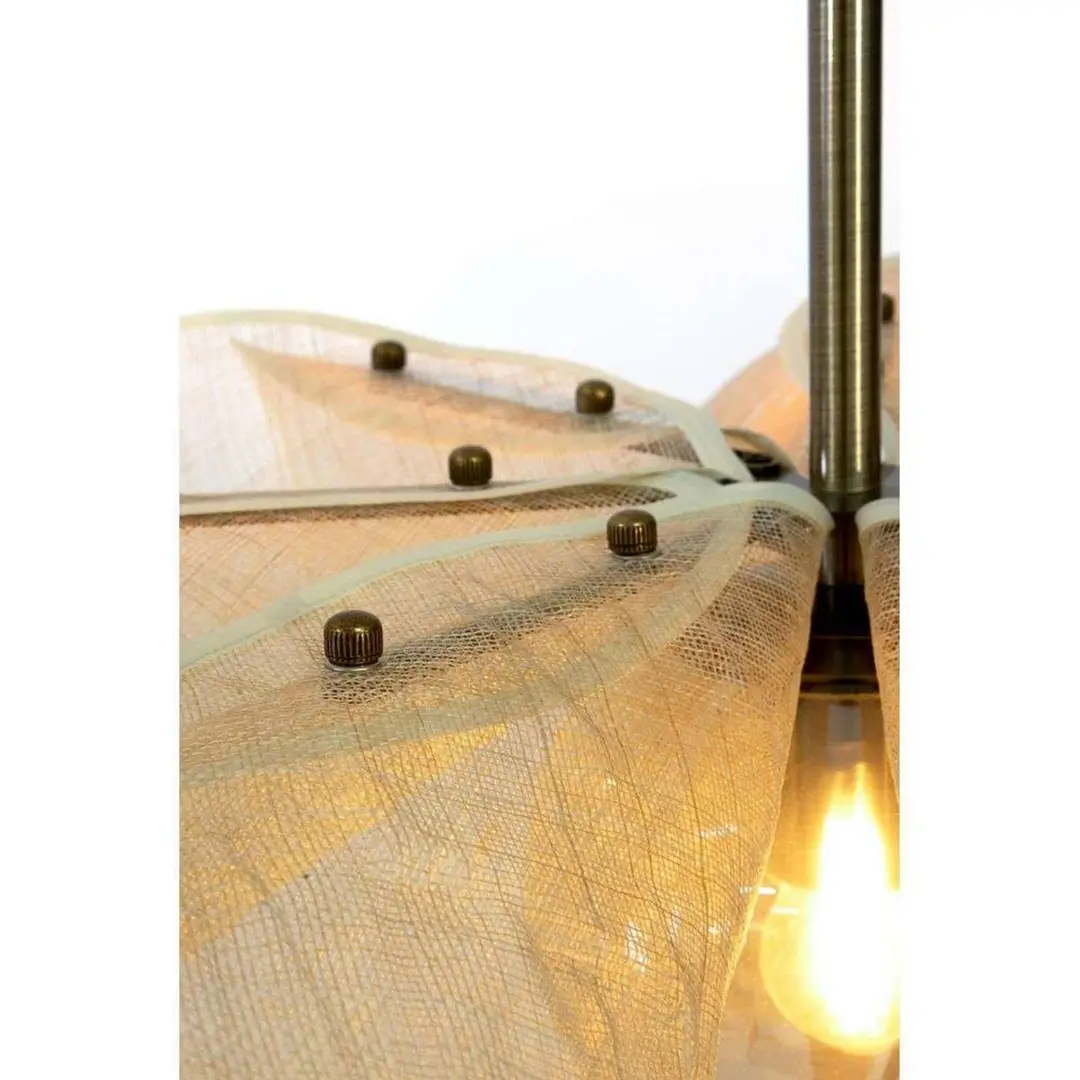 Markslöjd Hängeleuchte Styrka, Ø 75 cm, messing/beige, Bananenfaser