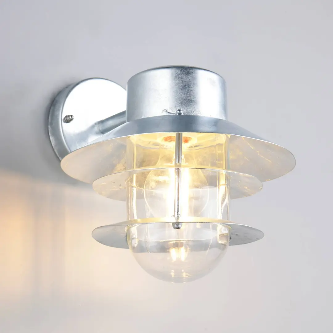 Trio Lighting Außenwandlampe Ruvuuma zinkfarben Ø 22 cm abwärts gerichtet