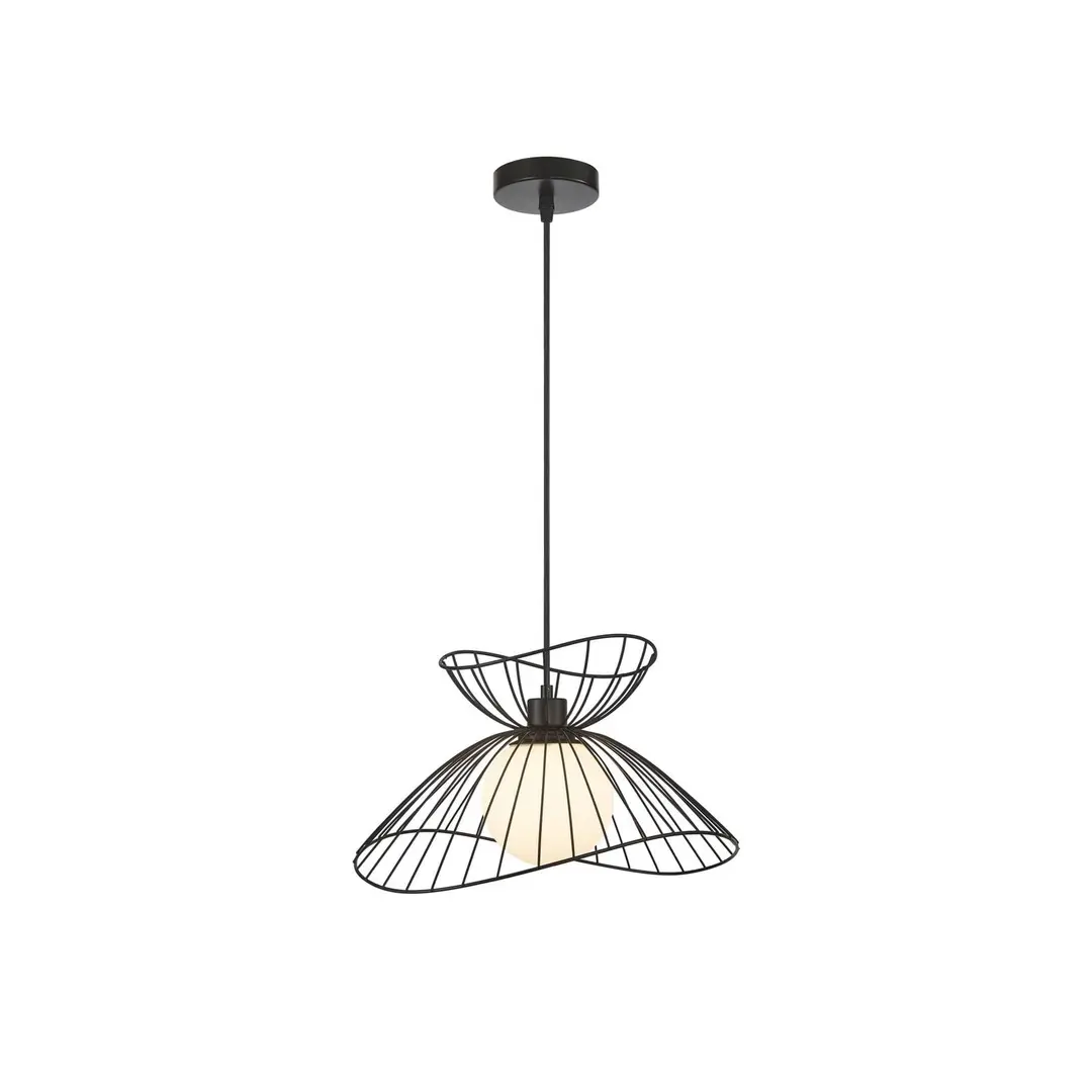 Viokef Hängeleuchte Belinda mit Glasschirm, schwarz