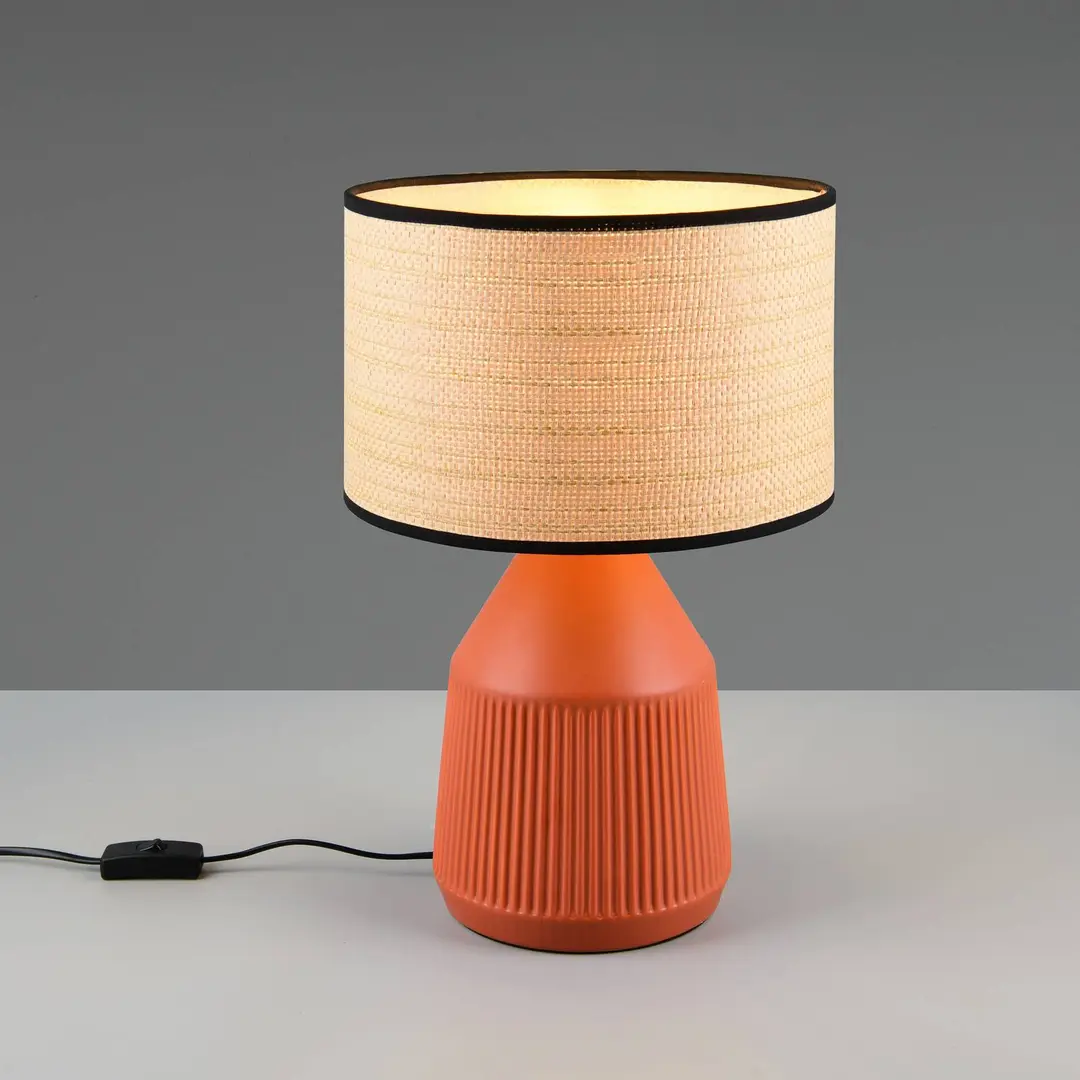 Reality Leuchten Tischlampe Formentera, terracotta/beige 43 cm Keramik/Papier