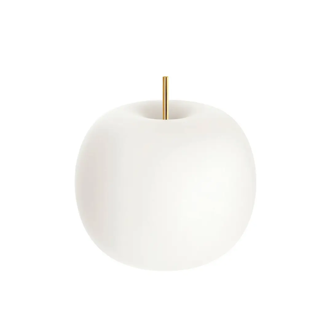 kdln Tischleuchte Kushi, messing/weiß, Ø 33 cm, Glas