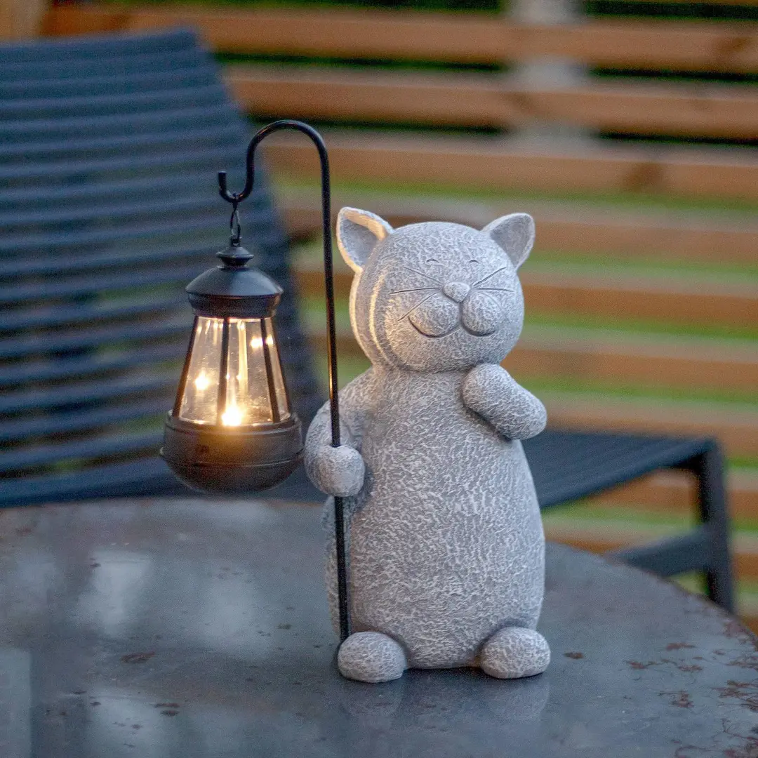 STAR TRADING LED-Solar-Dekoleuchte Smilla, grau/schwarz, Höhe 30 cm