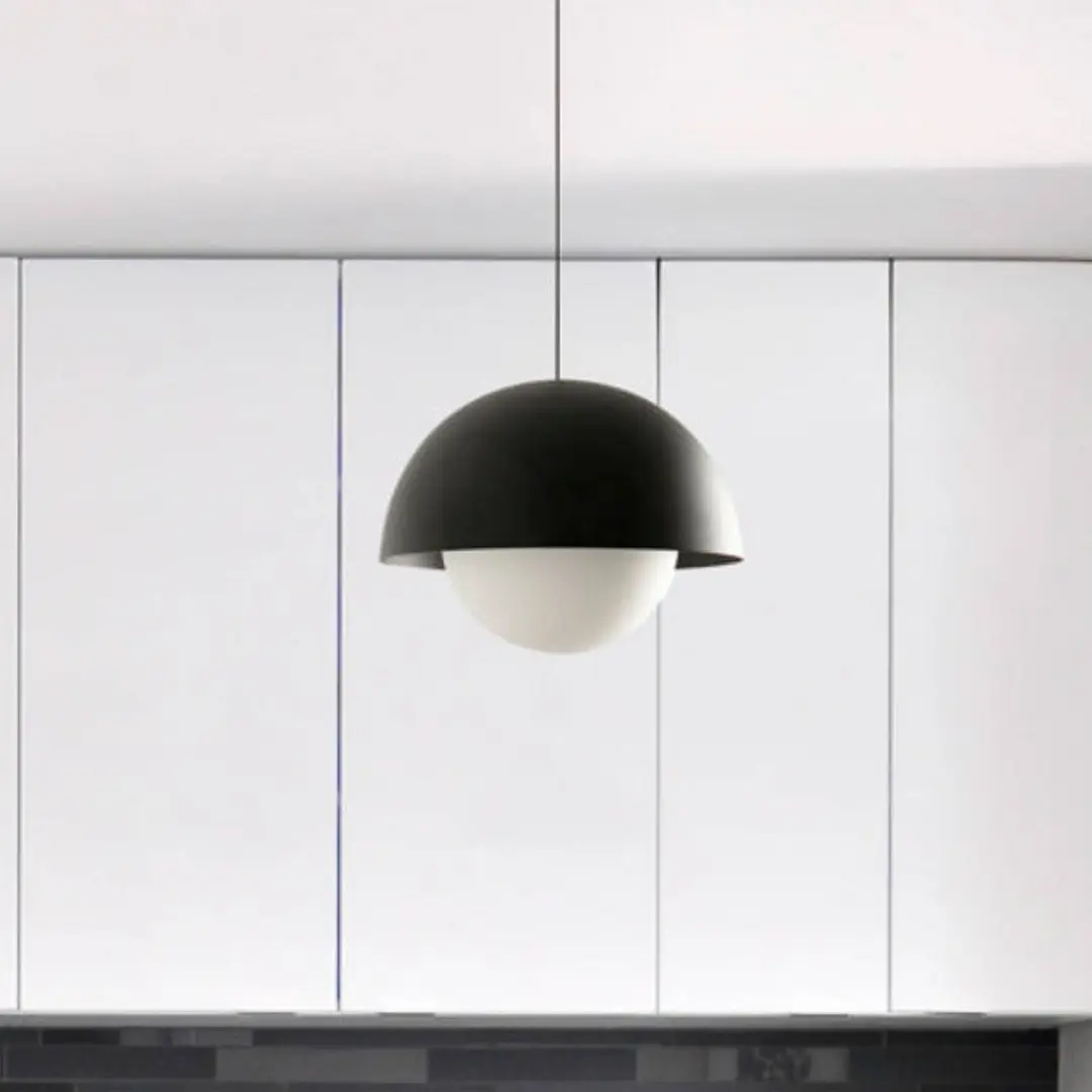 FARO BARCELONA LED-Pendellampe Marisol, schwarz, Stahl/Glas, Ø 30 cm