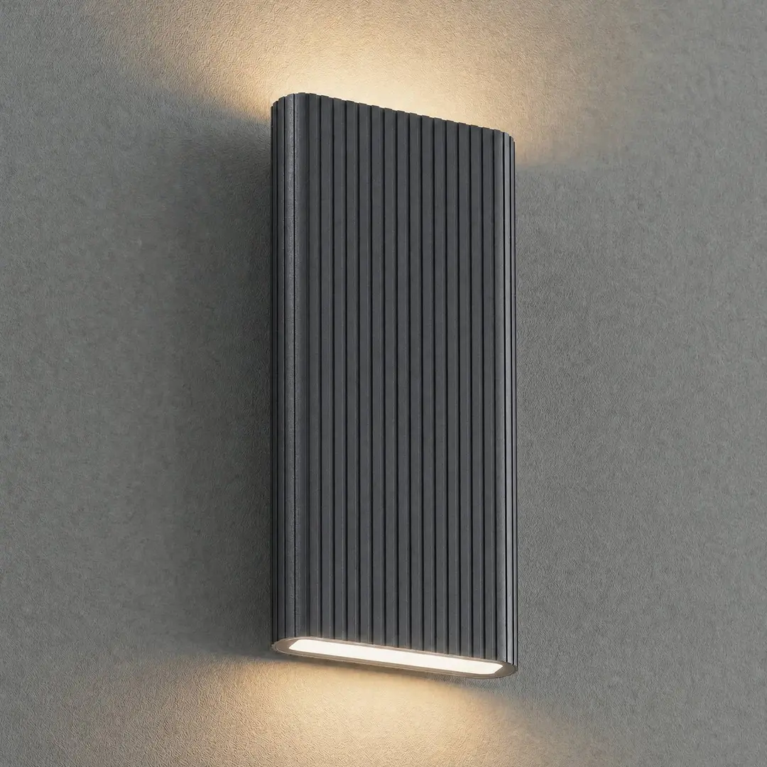 Lucande LED-Außenwandlampe Raija, anthrazit, Höhe 40 cm, CCT
