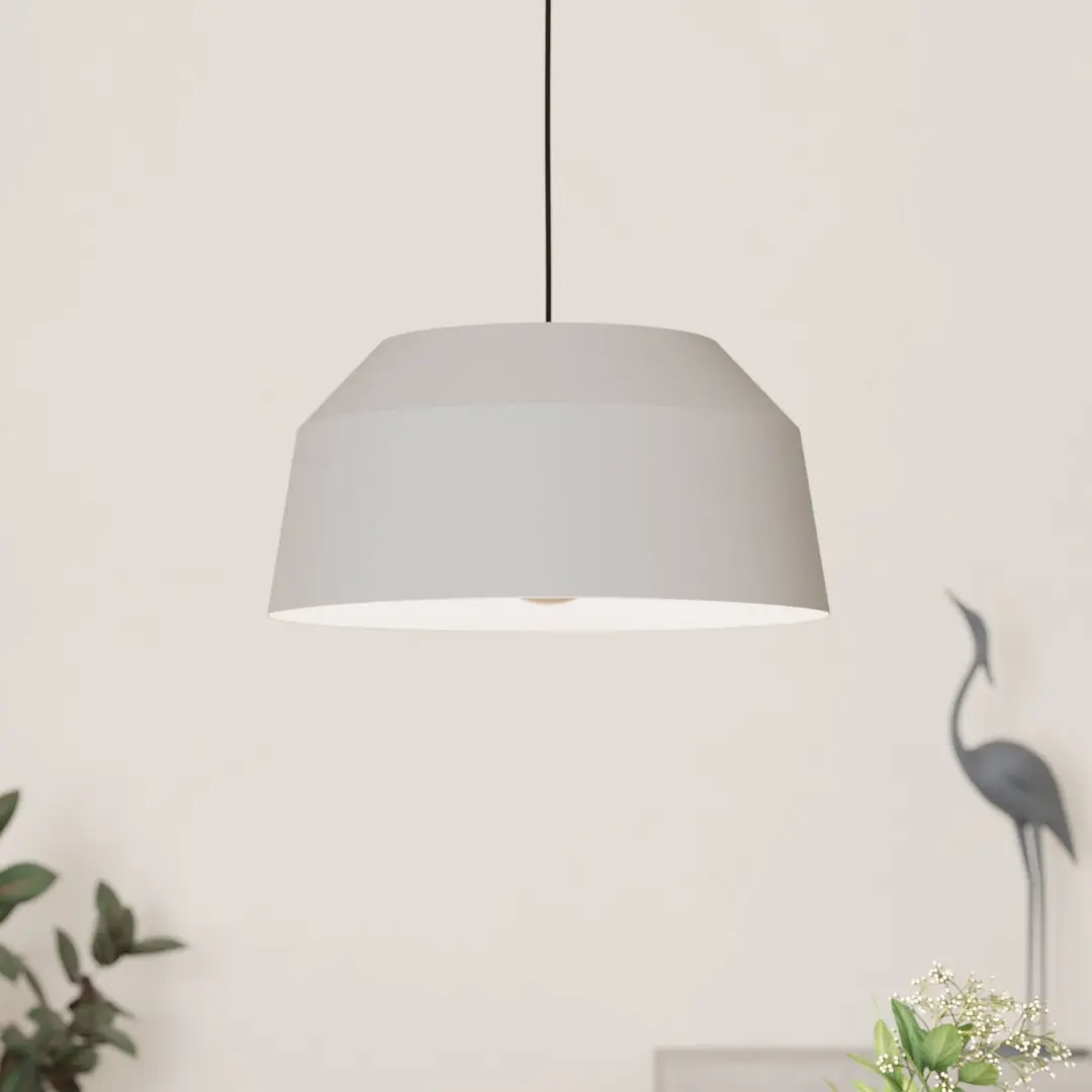 EGLO Hängeleuchte Contrisa in Grau, einflammig, Ø 38 cm
