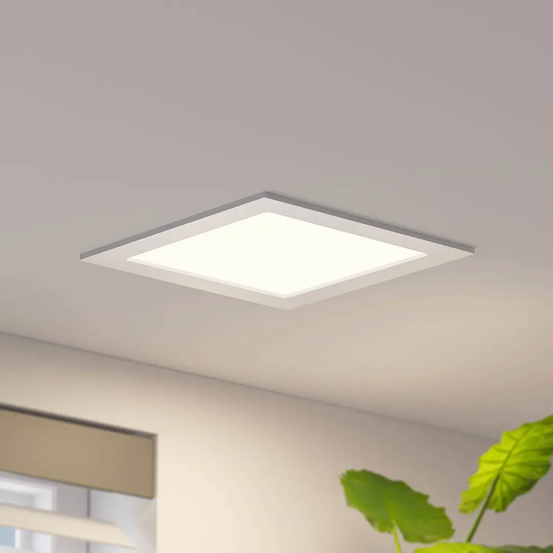 Prios LED-Einbaulampe Helina, silber, 22 cm, 18 W, dimmbar