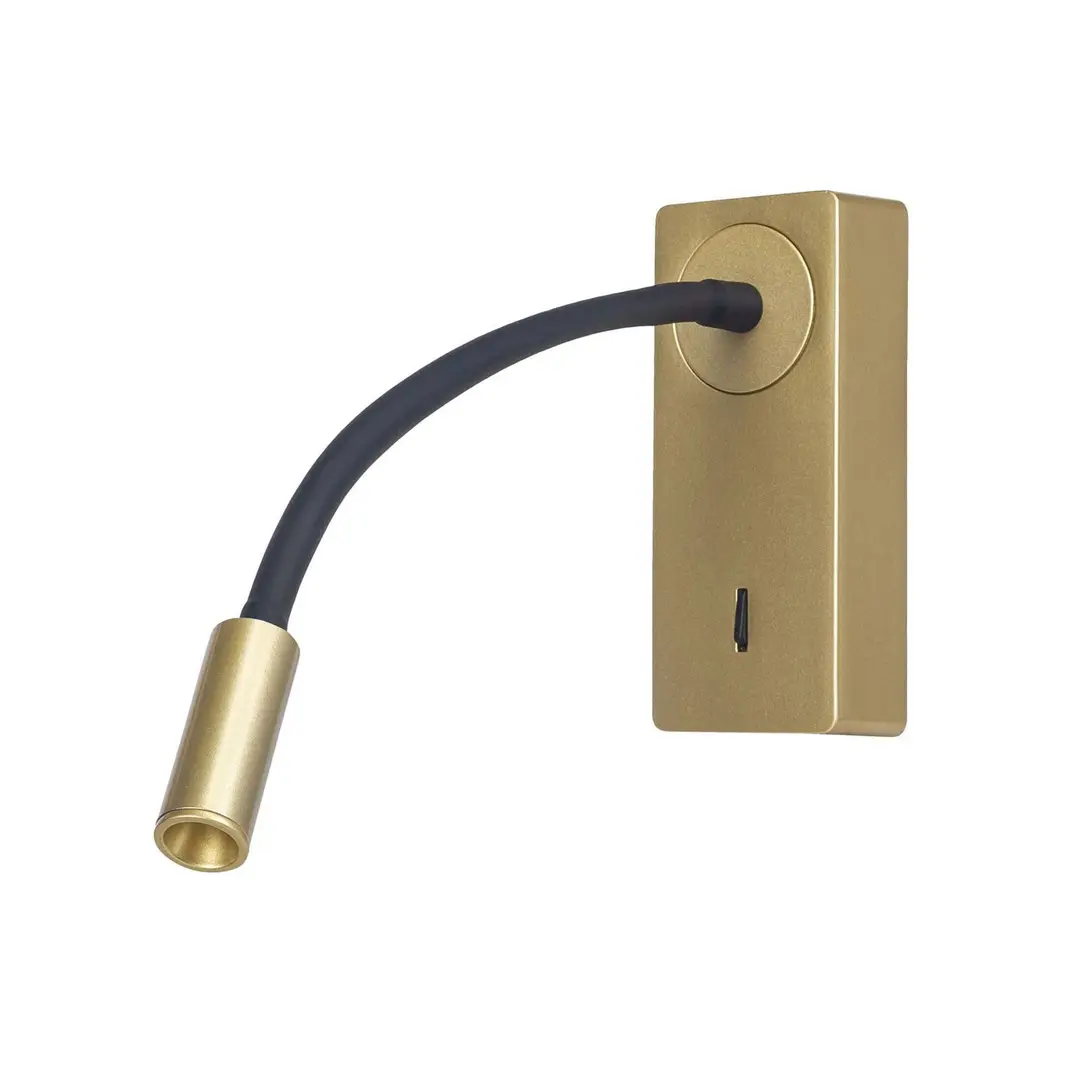 Forlight LED-Wandlampe Mine, goldfarben, Alu, Höhe 14 cm