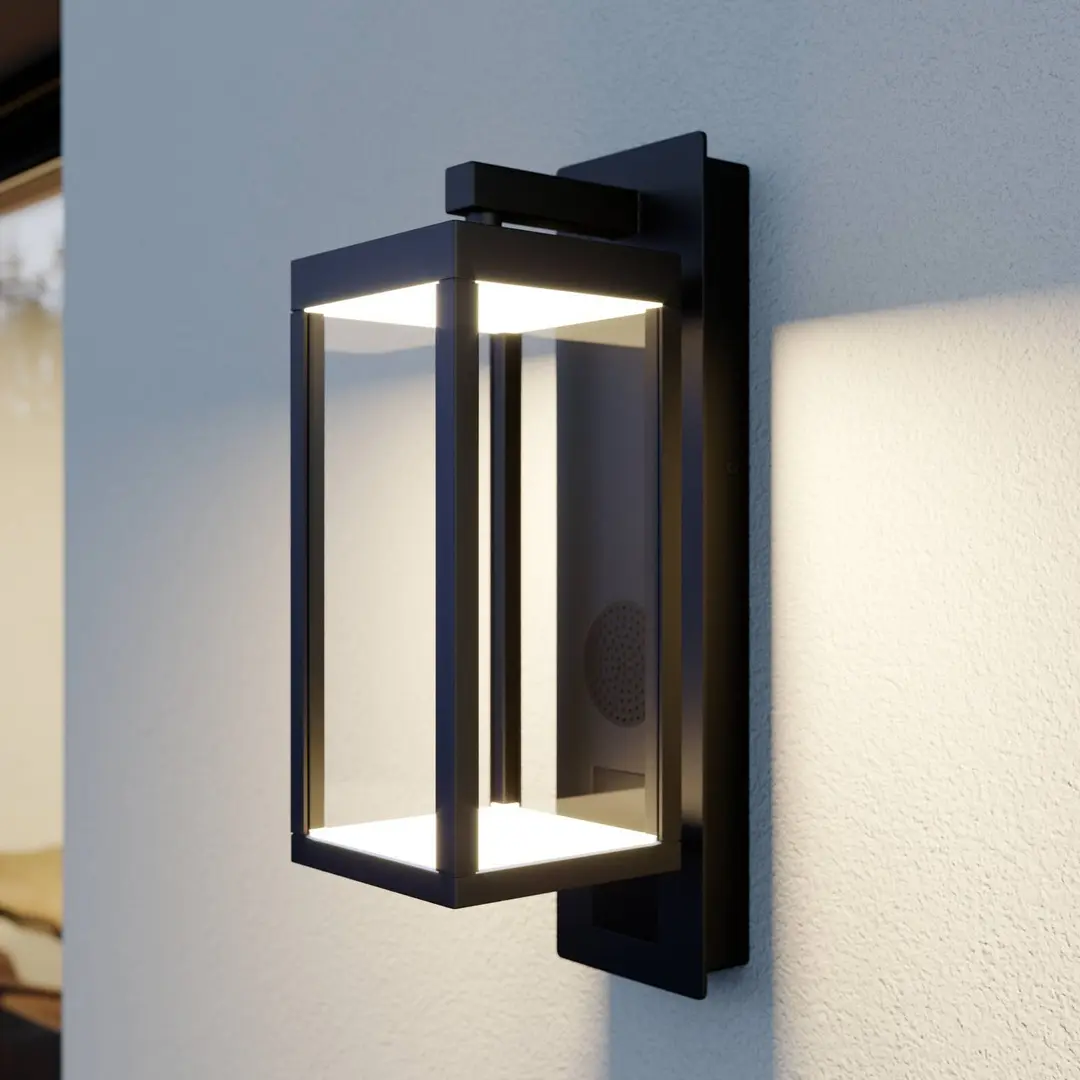 Lucande LED-Außenwandlampe Ferdinand, anthrazit Lautsprecher