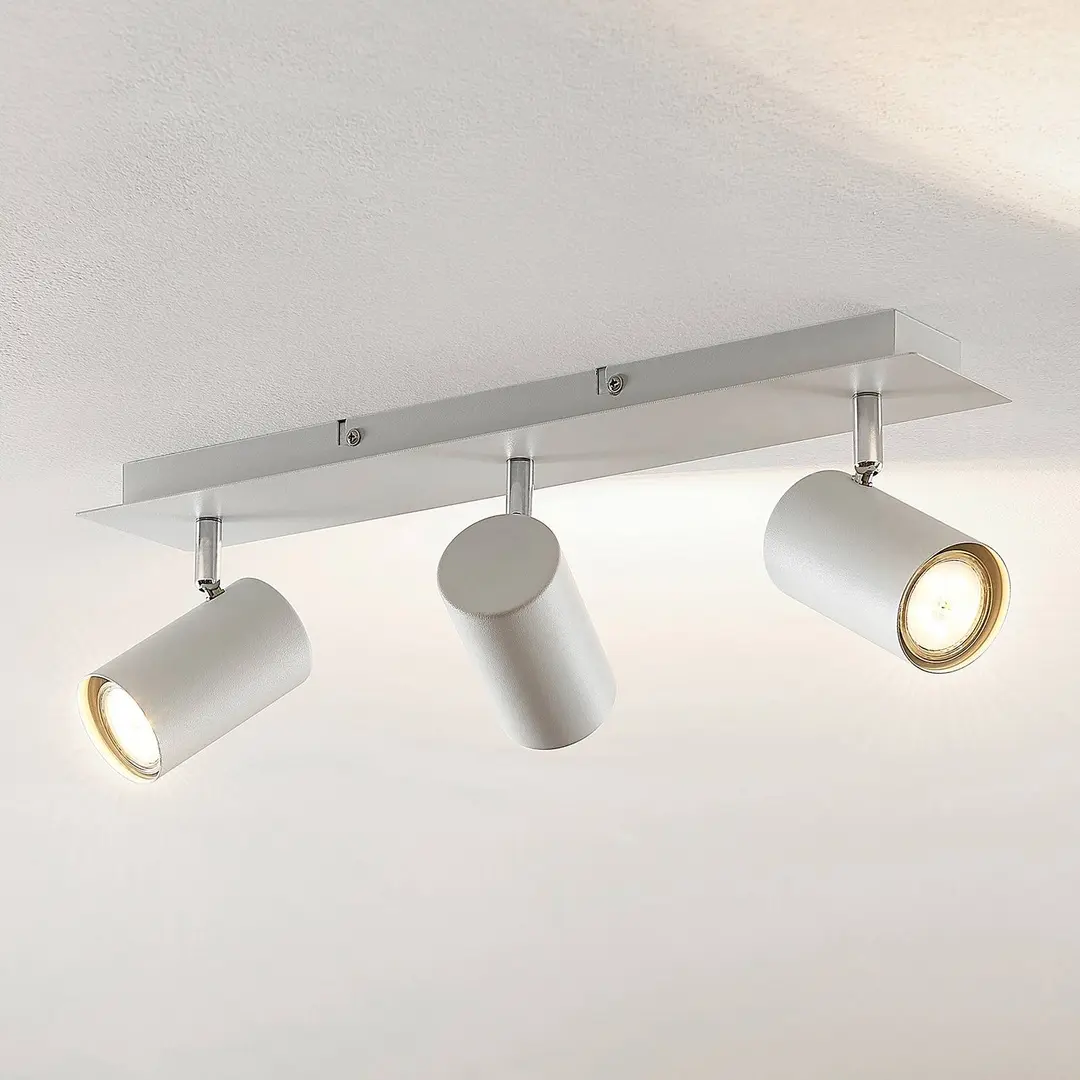 Lindby Deckenstrahler Joffrey, 49 cm, weiß, 3-flg., GU10