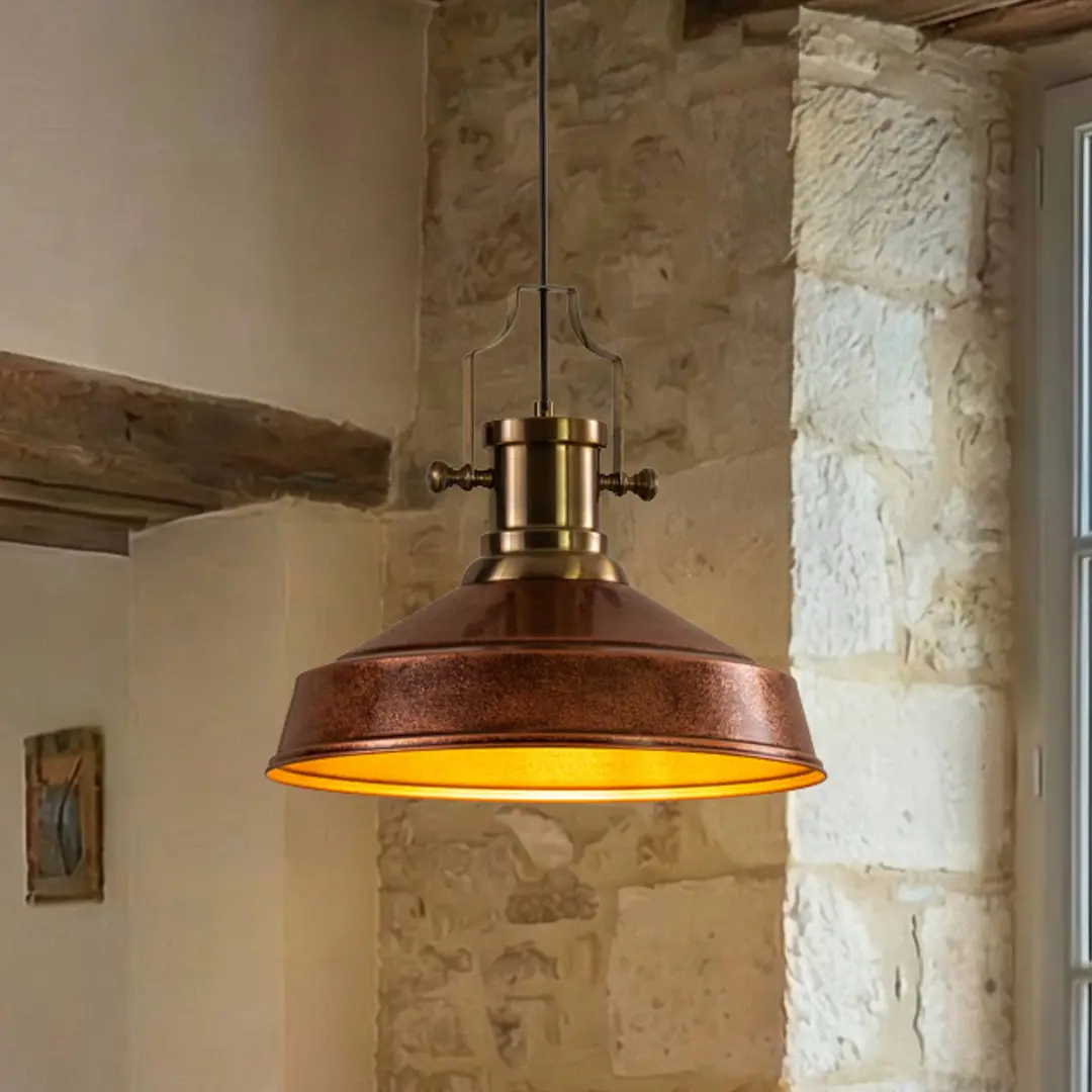 ROYALTECH Hängeleuchte Augusta, kupfer/gold, Ø 40 cm, Metall, E27