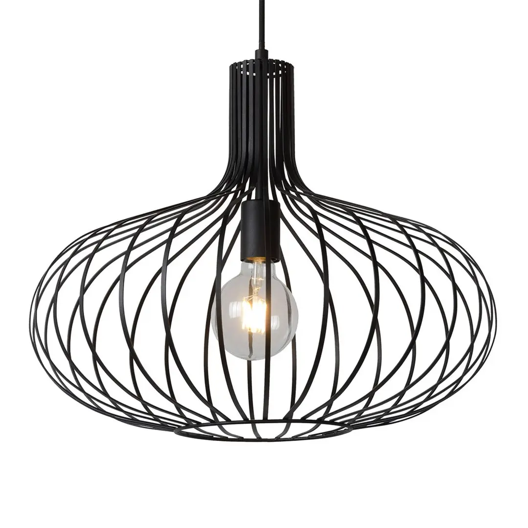 Lucide Käfig-Hängeleuchte Manuela in Schwarz, 50 cm