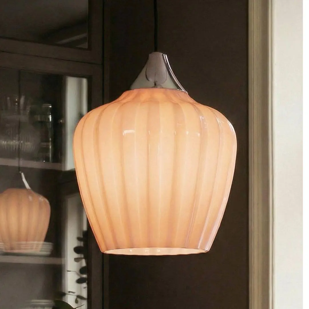 PR Home Pendelleuchte Amalfi, orange, Ø 25 cm, Glas, E27, Stecker