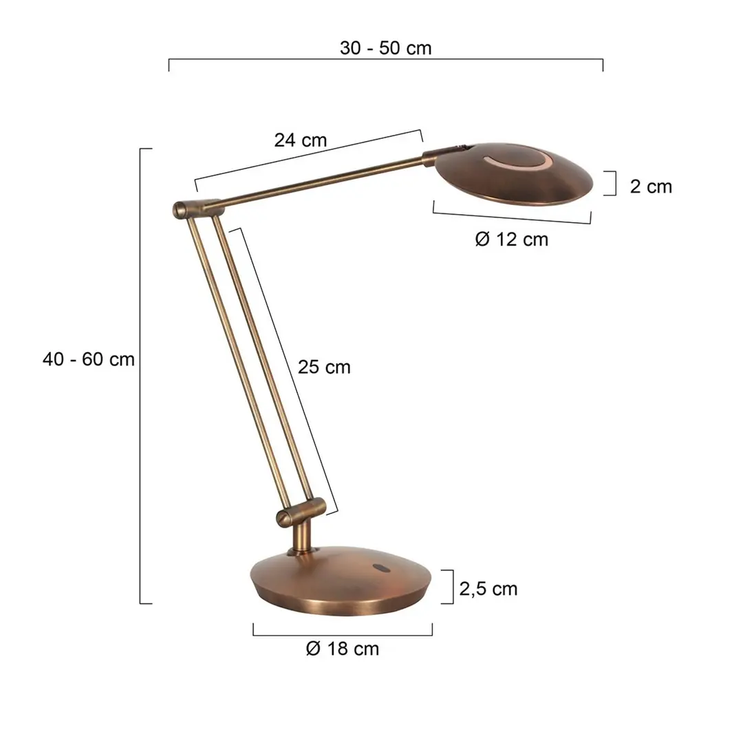 Steinhauer LED-Schreibtischlampe Zenith 2, bronze, CCT, Fernbedienung