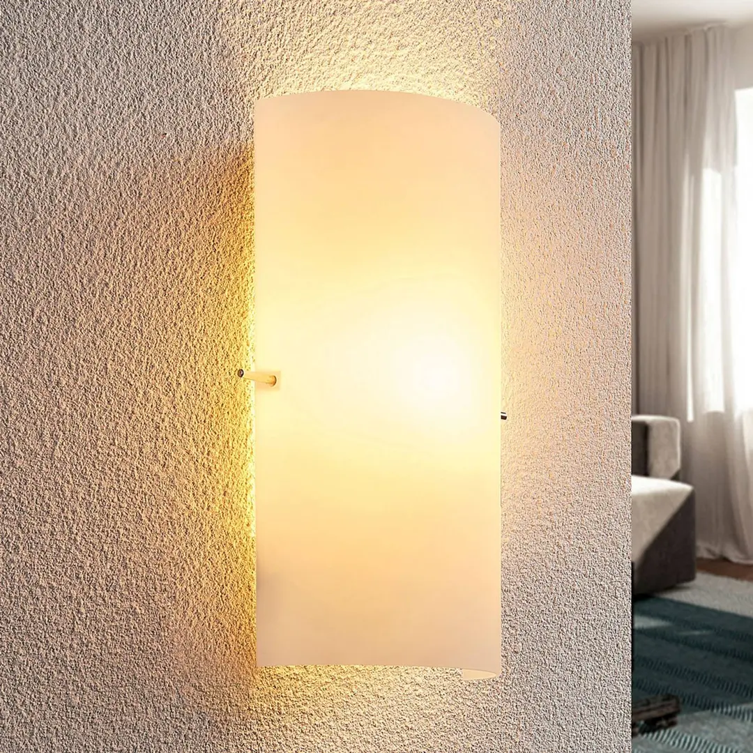 Lindby Wandleuchte Tuli, 28 cm, Glas, halbrund, E14