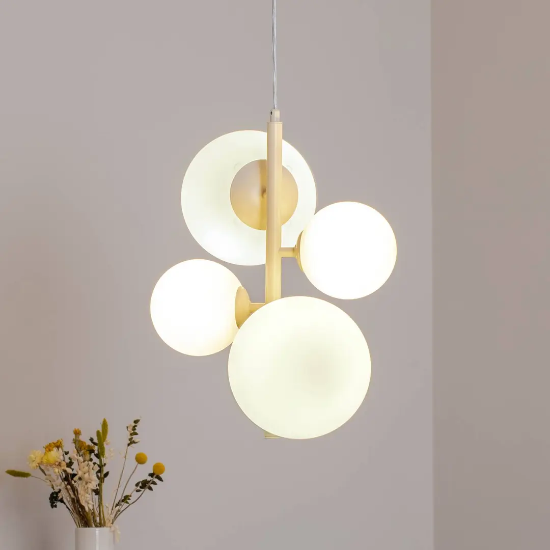 ALDEX Hängeleuchte Dione, opal/creme, 4-flammig