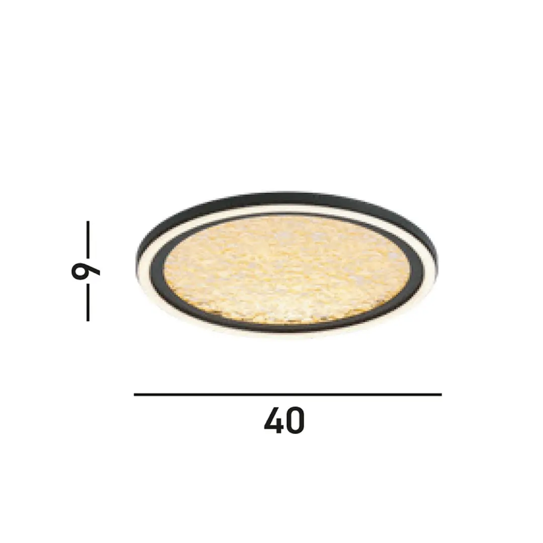 Searchlight LED-Deckenlampe Luna, Ø 40 cm, schwarz/goldfarben, Metall
