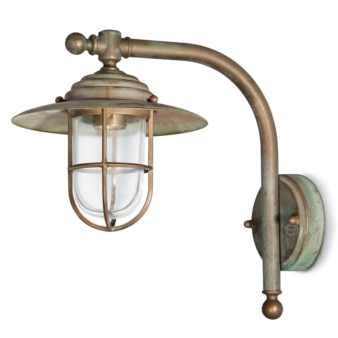 Moretti Luce Wandleuchte Bruno im Antik-Design, 32 cm, messing