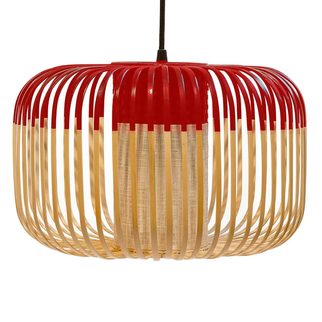 Forestier Pendellampe Bamboo S, Ø 35 cm, rot