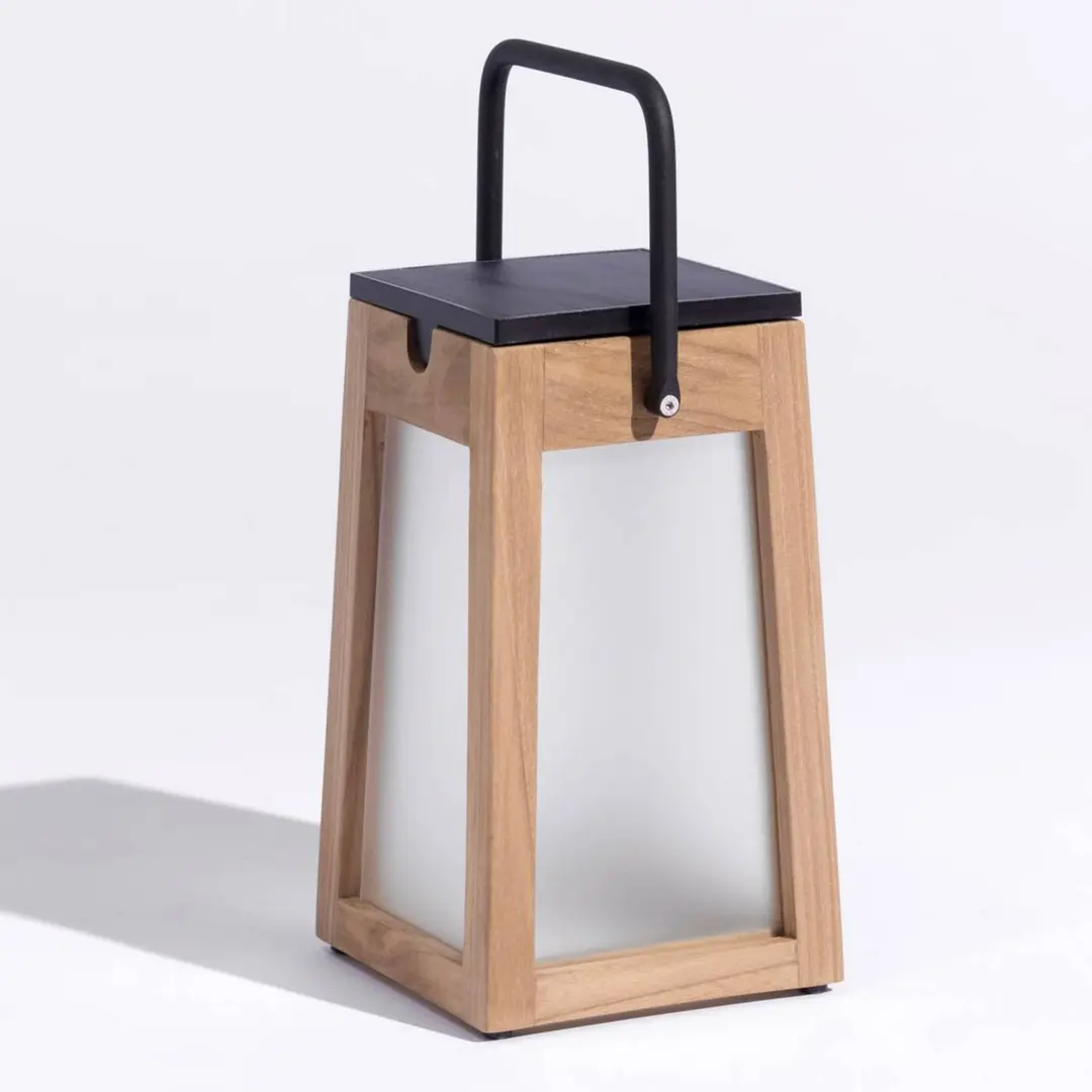 Les Jardins LED-Solarlaterne Tecka tragbar, teak 25 cm