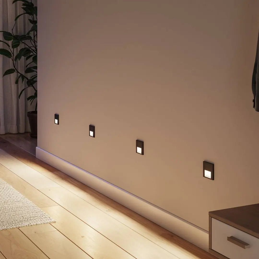 Paulmann LED Einbauwandlampe Tsaro Sensor schwarz Kunststoff