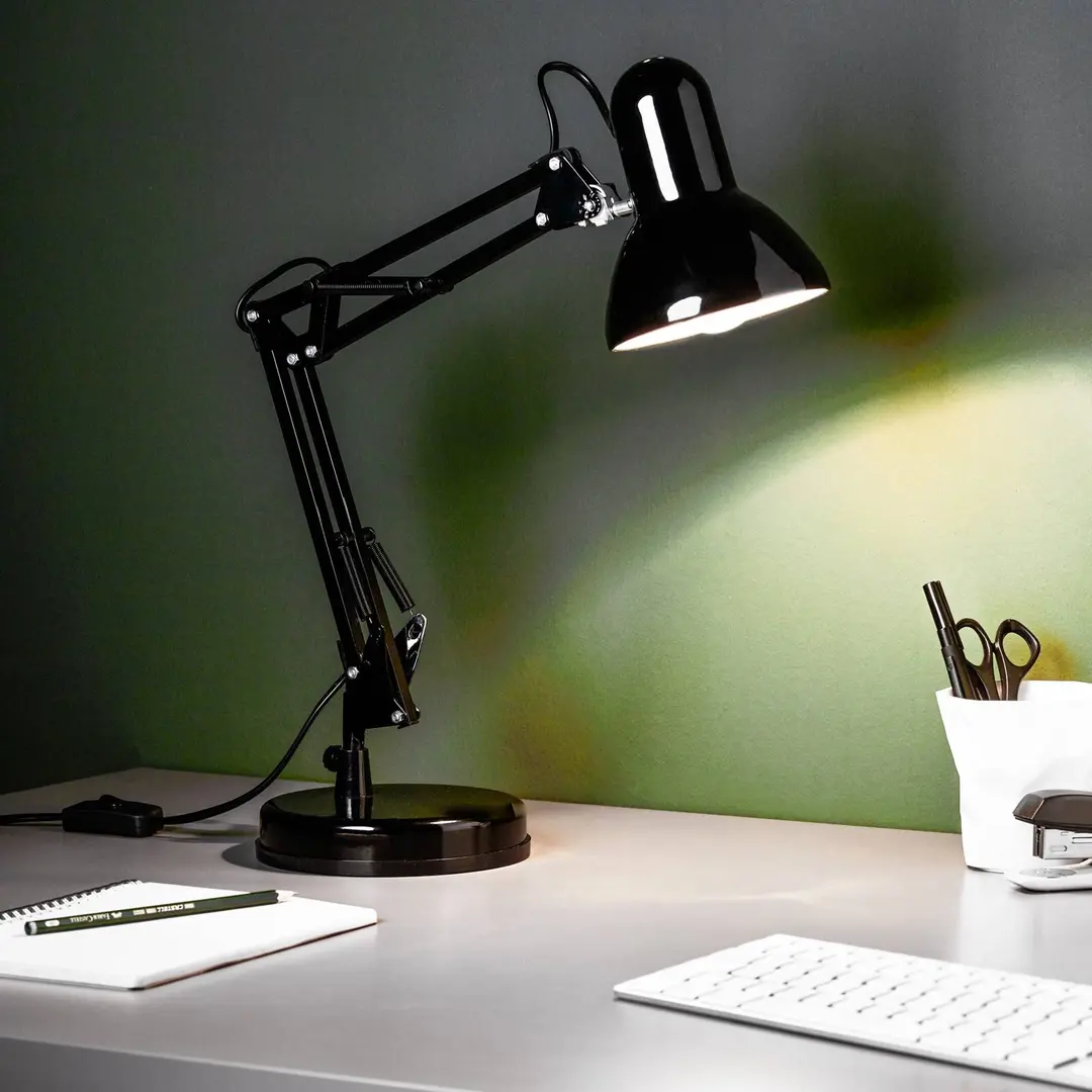 Brilliant Schreibtischlampe Henry, schwarz, Höhe 50 cm, verstellbar