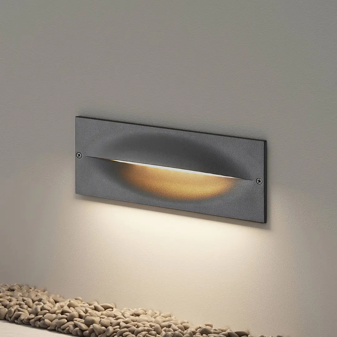 Lucande LED-Wandeinbauleuchte Zandro, 25 cm, anthrazit, IP65